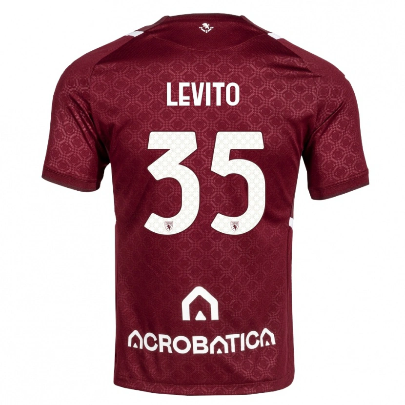 Danxen Kvinder Isabeau Levito #35 Bordeaux Hvid Hjemmebane Spillertrøjer 2026/27 Trøje T-Shirt