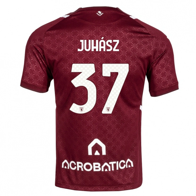 Danxen Kvinder Martin Juhász #37 Bordeaux Hvid Hjemmebane Spillertrøjer 2026/27 Trøje T-Shirt
