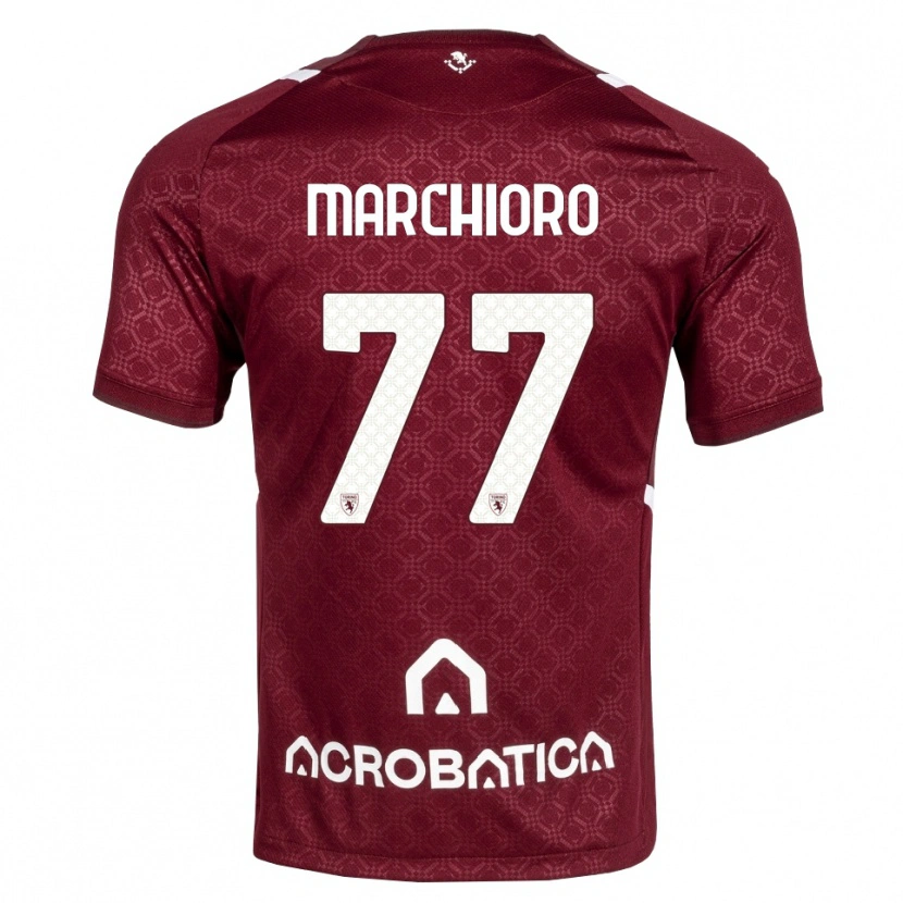 Danxen Kvinder Raffaele Marchioro #77 Bordeaux Hvid Hjemmebane Spillertrøjer 2026/27 Trøje T-Shirt