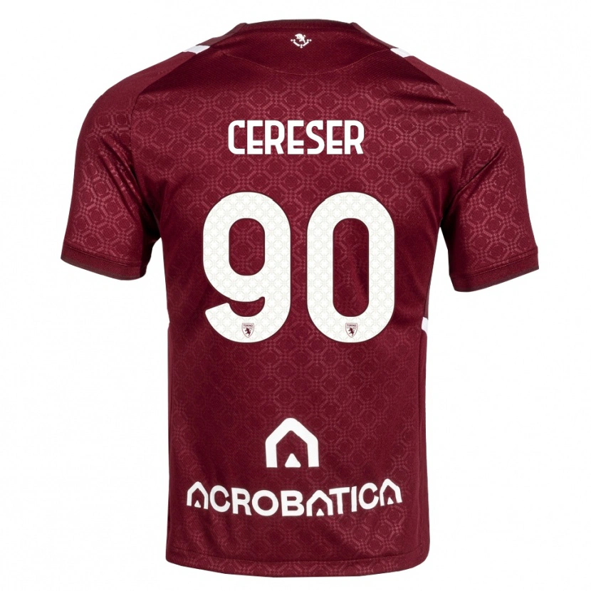 Danxen Kvinder Francesco Cereser #90 Bordeaux Hvid Hjemmebane Spillertrøjer 2026/27 Trøje T-Shirt