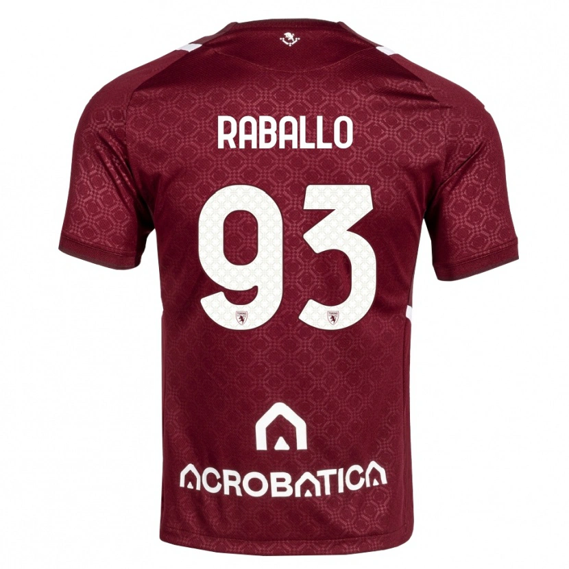 Danxen Kvinder Alessio Raballo #93 Bordeaux Hvid Hjemmebane Spillertrøjer 2026/27 Trøje T-Shirt
