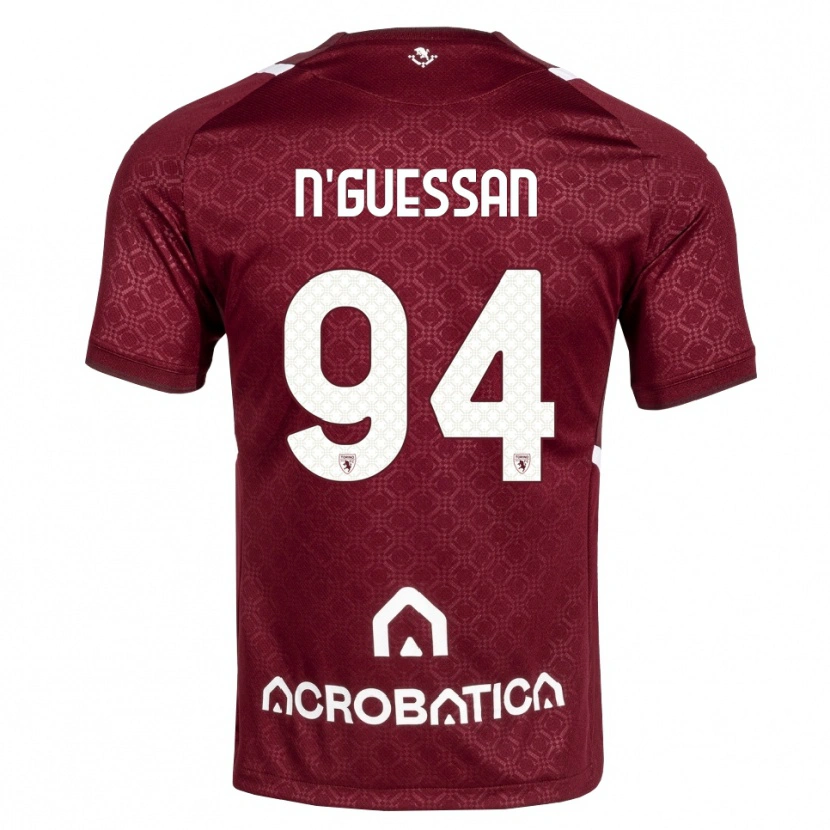 Danxen Kvinder Ange Caumenan N'guessan #94 Bordeaux Hvid Hjemmebane Spillertrøjer 2026/27 Trøje T-Shirt