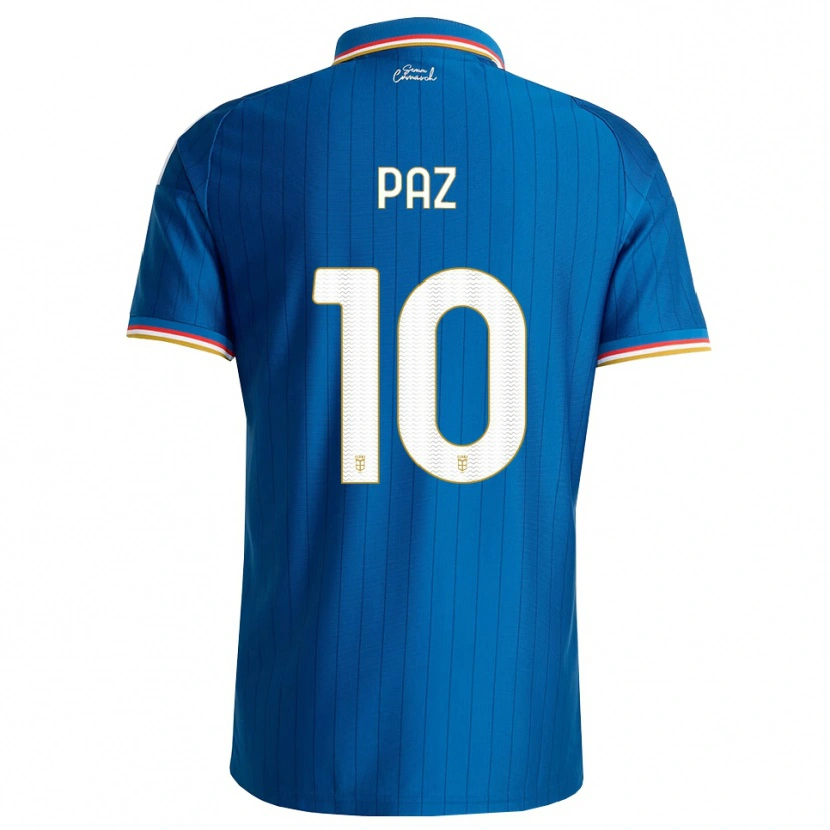 Danxen Kvinder Nico Paz #10 Blå Hvid Rød Hjemmebane Spillertrøjer 2026/27 Trøje T-Shirt