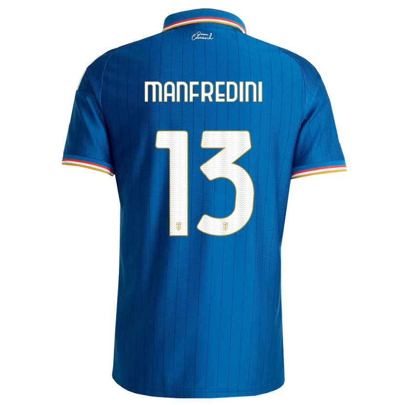 Danxen Kvinder Matteo Manfredini #13 Blå Hvid Rød Hjemmebane Spillertrøjer 2026/27 Trøje T-Shirt