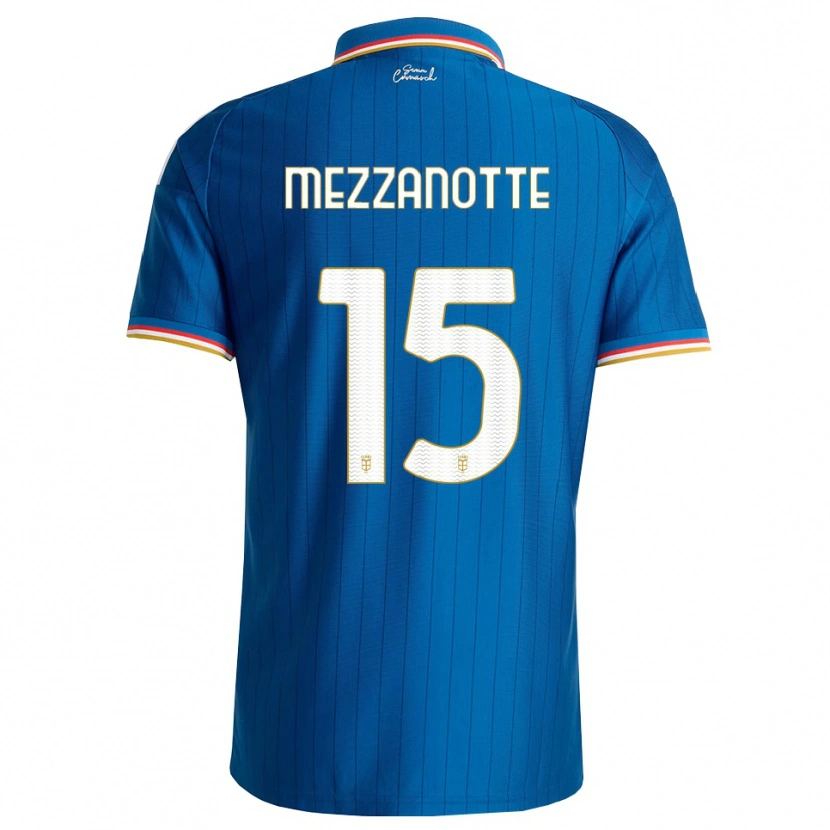 Danxen Kvinder Davide Mezzanotte #15 Blå Hvid Rød Hjemmebane Spillertrøjer 2026/27 Trøje T-Shirt