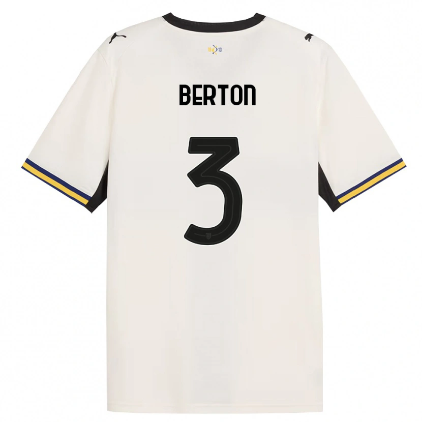 Danxen Kvinder Federico Berton #3 Off-White Sort Gul Hjemmebane Spillertrøjer 2026/27 Trøje T-Shirt