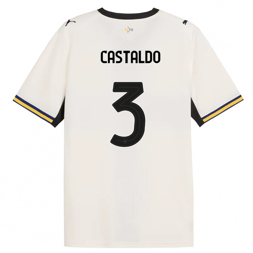 Danxen Kvinder Antonio Castaldo #3 Off-White Sort Gul Hjemmebane Spillertrøjer 2026/27 Trøje T-Shirt