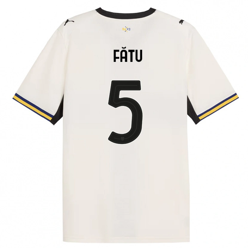 Danxen Kvinder Rareș Fătu #5 Off-White Sort Gul Hjemmebane Spillertrøjer 2026/27 Trøje T-Shirt