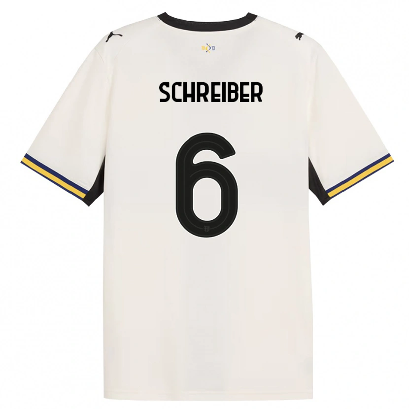 Danxen Kvinder Fabio Schreiber #6 Off-White Sort Gul Hjemmebane Spillertrøjer 2026/27 Trøje T-Shirt