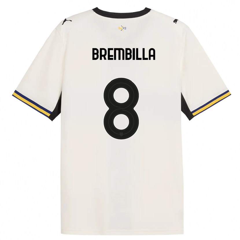 Danxen Kvinder Cristiano Brembilla #8 Off-White Sort Gul Hjemmebane Spillertrøjer 2026/27 Trøje T-Shirt
