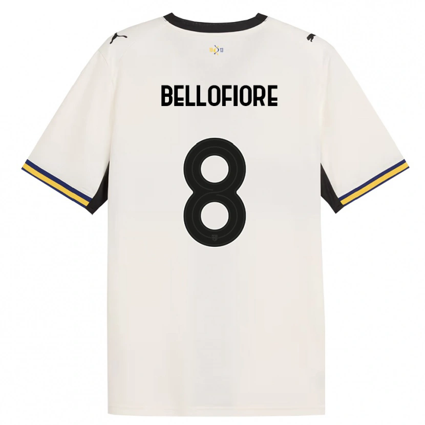 Danxen Kvinder Nicola Bellofiore #8 Off-White Sort Gul Hjemmebane Spillertrøjer 2026/27 Trøje T-Shirt