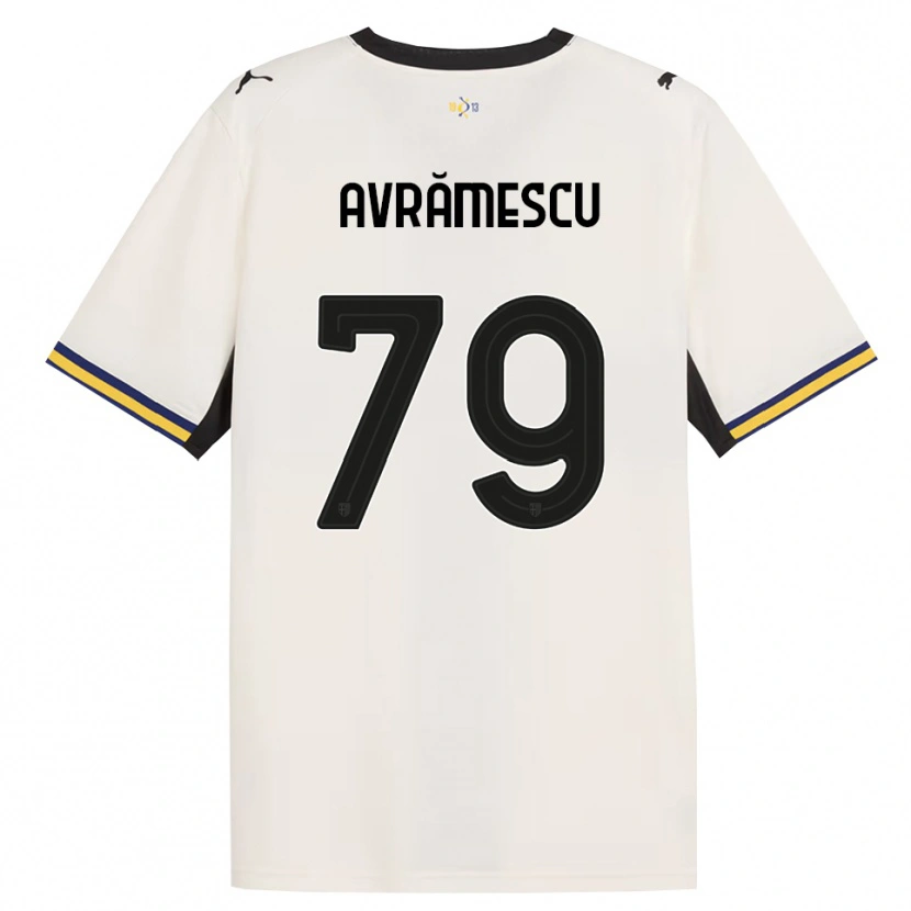 Danxen Kvinder Ianis Avrămescu #79 Off-White Sort Gul Hjemmebane Spillertrøjer 2026/27 Trøje T-Shirt
