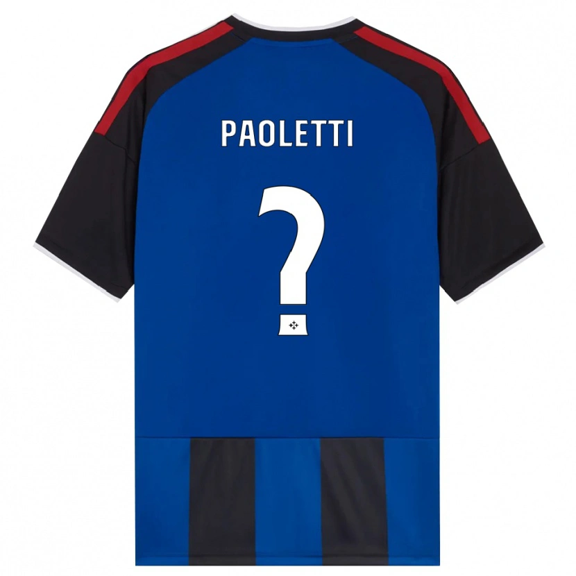 Danxen Kvinder Tommaso Paoletti #0 Sort Rød Hvid Blå Hjemmebane Spillertrøjer 2026/27 Trøje T-Shirt