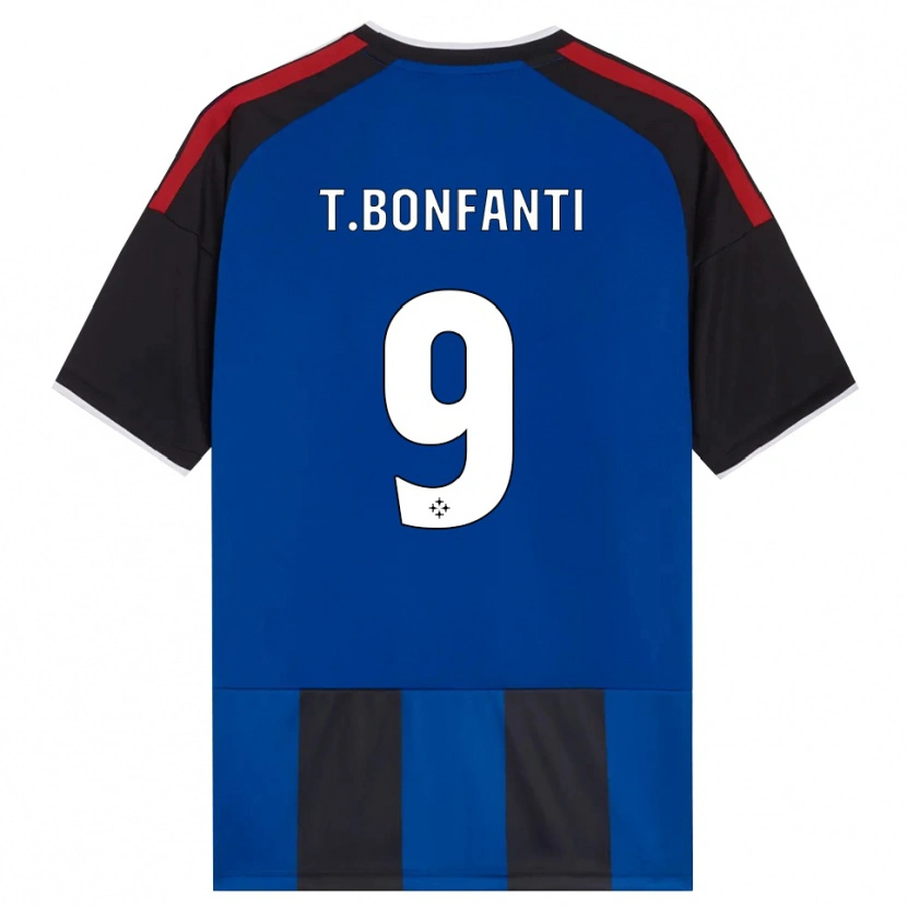 Danxen Kvinder Thomas Bonfanti #9 Sort Rød Hvid Blå Hjemmebane Spillertrøjer 2026/27 Trøje T-Shirt
