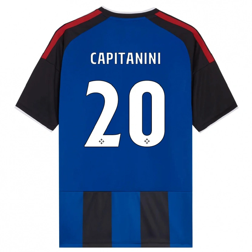 Danxen Kvinder Diego Capitanini #20 Sort Rød Hvid Blå Hjemmebane Spillertrøjer 2026/27 Trøje T-Shirt