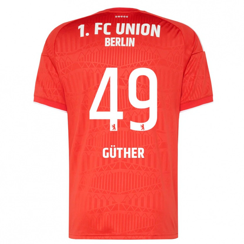 Danxen Kvinder Linus Güther #49 Rød Hvid Hjemmebane Spillertrøjer 2026/27 Trøje T-Shirt