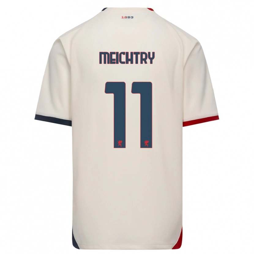 Danxen Kvinder Franz-Ethan Meichtry #11 Off-White Rød Udebane Spillertrøjer 2026/27 Trøje T-Shirt