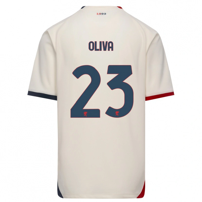 Danxen Kvinder Eleonora Oliva #23 Off-White Rød Udebane Spillertrøjer 2026/27 Trøje T-Shirt