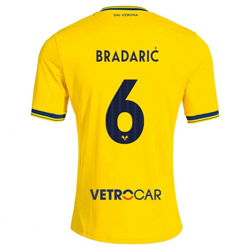 Danxen Kvinder Domagoj Bradarić #6 Gul Rød Udebane Spillertrøjer 2026/27 Trøje T-Shirt