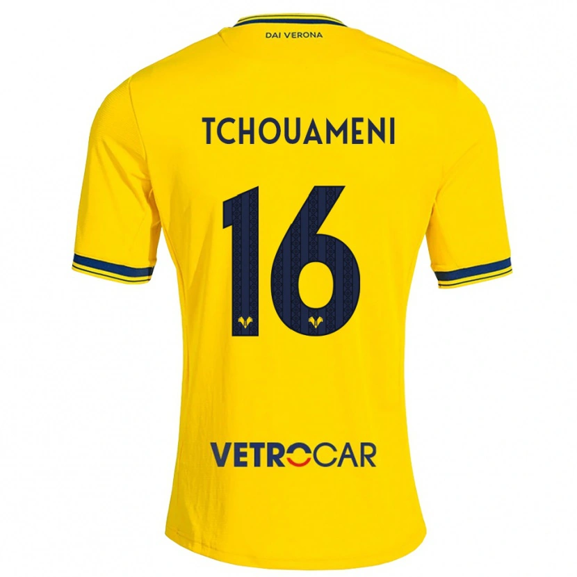 Danxen Kvinder Alex Tchouameni #16 Gul Rød Udebane Spillertrøjer 2026/27 Trøje T-Shirt