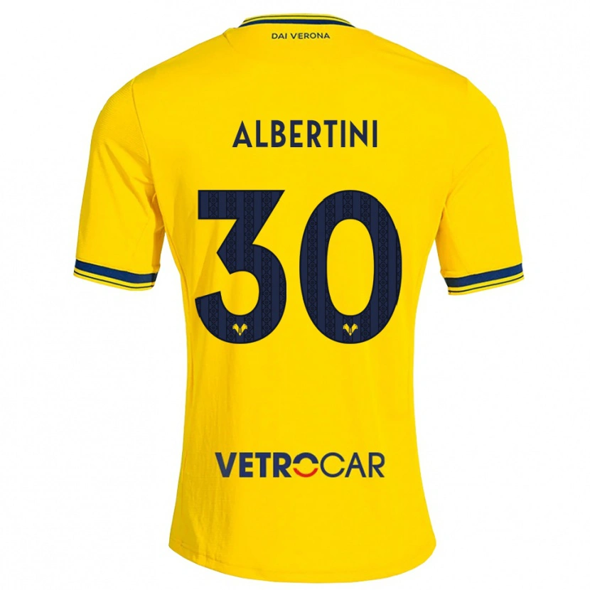 Danxen Kvinder Francesco Albertini #30 Gul Rød Udebane Spillertrøjer 2026/27 Trøje T-Shirt