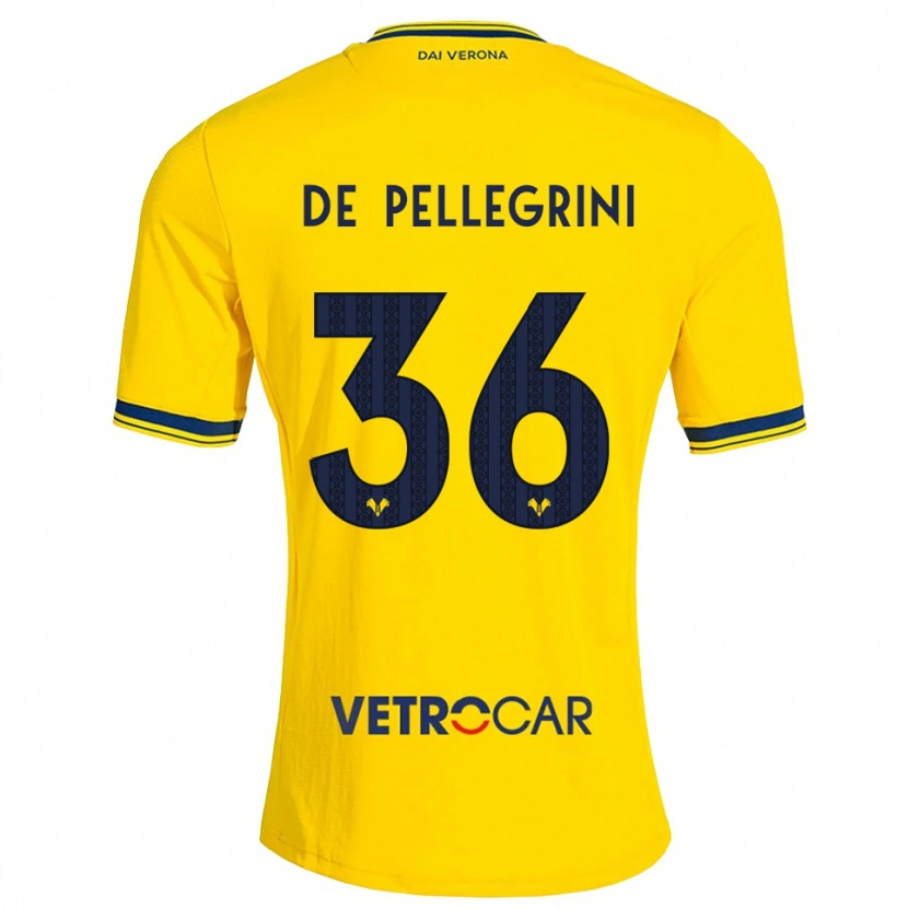Danxen Kvinder Erika De Pellegrini #36 Gul Rød Udebane Spillertrøjer 2026/27 Trøje T-Shirt