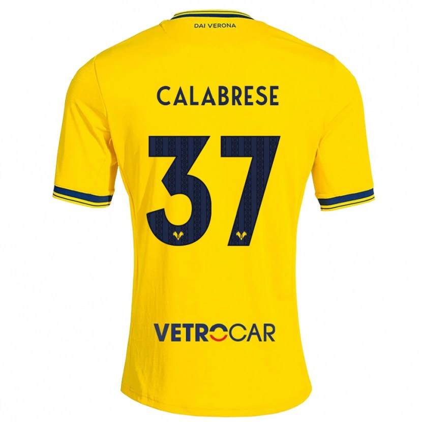 Danxen Kvinder Nicolò Calabrese #37 Gul Rød Udebane Spillertrøjer 2026/27 Trøje T-Shirt