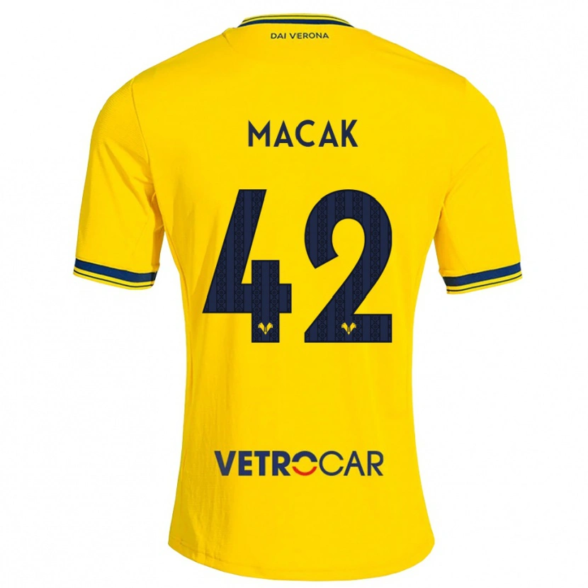 Danxen Kvinder Tian Macak #42 Gul Rød Udebane Spillertrøjer 2026/27 Trøje T-Shirt