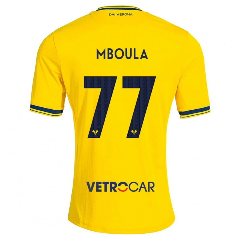 Danxen Kvinder Jordi Mboula #77 Gul Rød Udebane Spillertrøjer 2026/27 Trøje T-Shirt