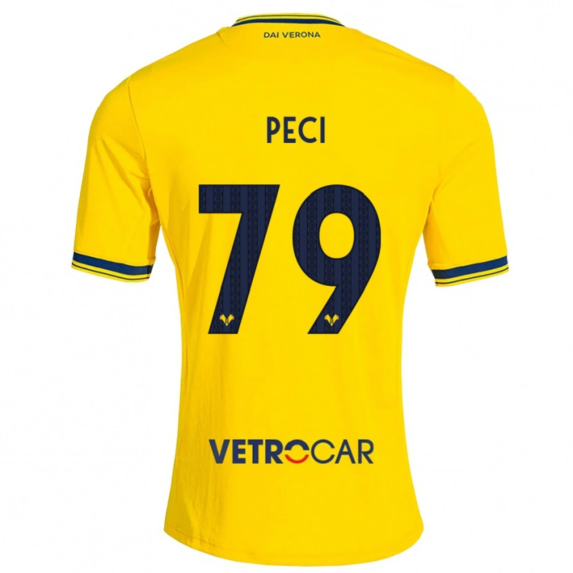 Danxen Kvinder Jurgen Peci #79 Gul Rød Udebane Spillertrøjer 2026/27 Trøje T-Shirt