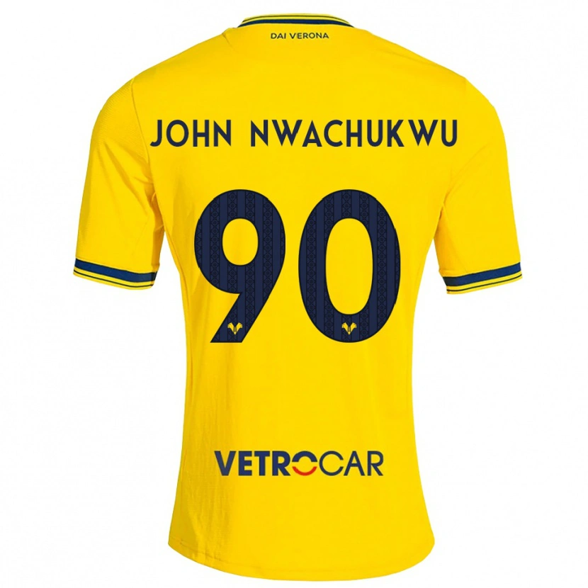 Danxen Kvinder Samuel John Nwachukwu #90 Gul Rød Udebane Spillertrøjer 2026/27 Trøje T-Shirt