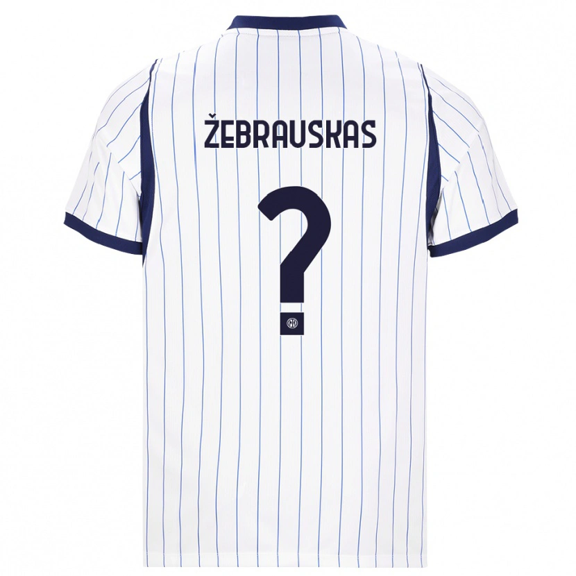Danxen Kvinder Jokūbas Žebrauskas #0 Hvid Marineblå Udebane Spillertrøjer 2026/27 Trøje T-Shirt