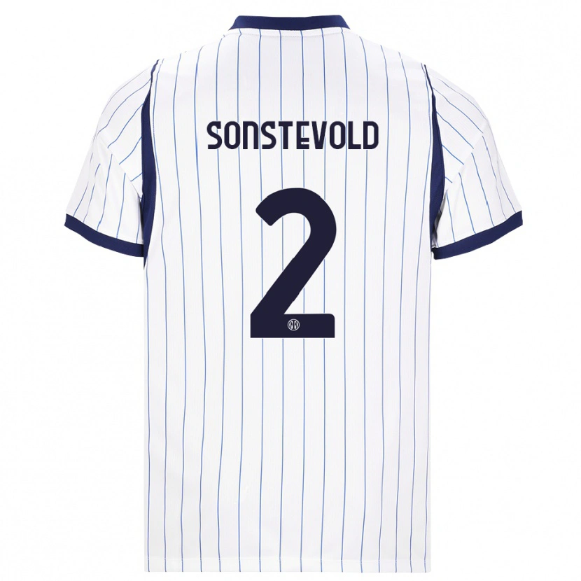 Danxen Kvinder Anja Sonstevold #2 Hvid Marineblå Udebane Spillertrøjer 2026/27 Trøje T-Shirt