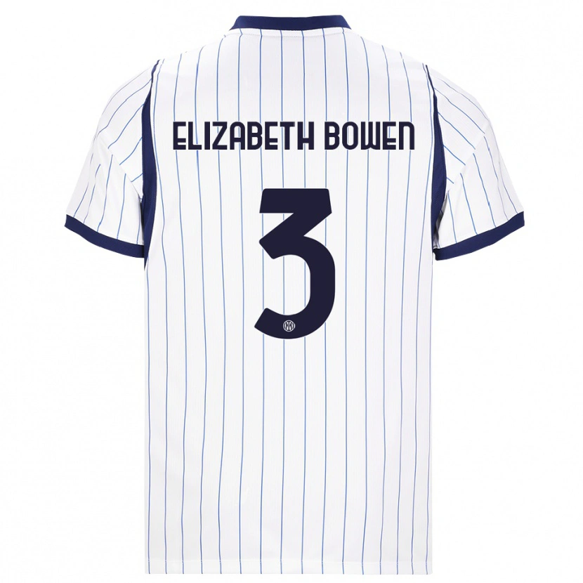 Danxen Kvinder Kate Elizabeth Bowen #3 Hvid Marineblå Udebane Spillertrøjer 2026/27 Trøje T-Shirt