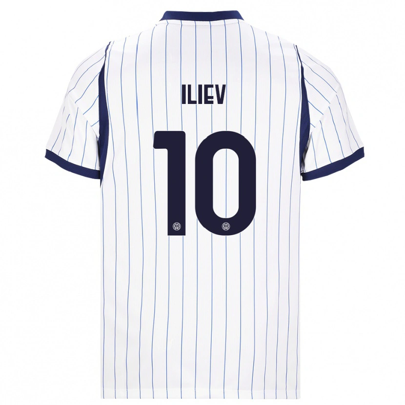 Danxen Kvinder Nikola Iliev #10 Hvid Marineblå Udebane Spillertrøjer 2026/27 Trøje T-Shirt
