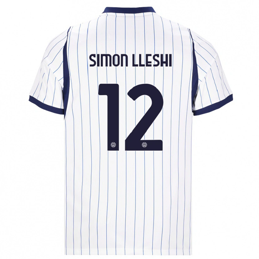 Danxen Kvinder Simon Lleshi #12 Hvid Marineblå Udebane Spillertrøjer 2026/27 Trøje T-Shirt