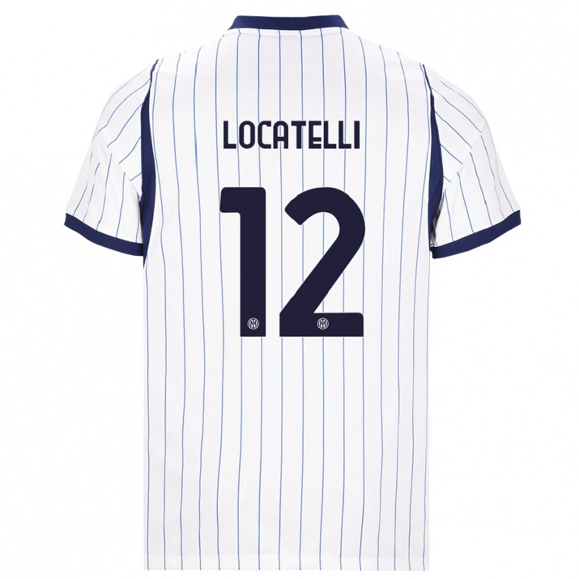 Danxen Kvinder Tommaso Locatelli #12 Hvid Marineblå Udebane Spillertrøjer 2026/27 Trøje T-Shirt