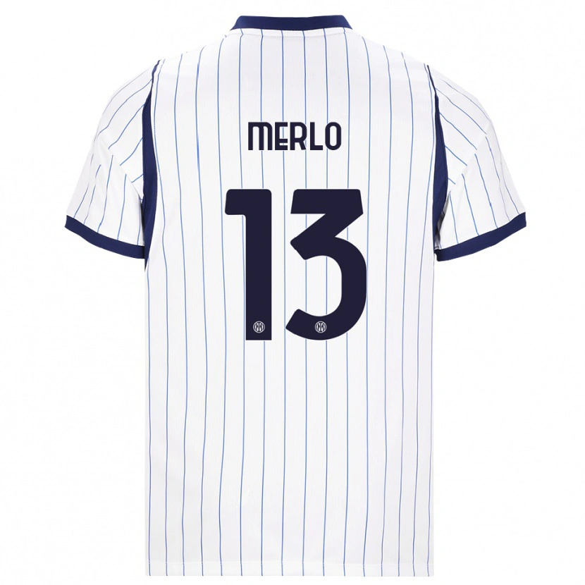 Danxen Kvinder Beatrice Merlo #13 Hvid Marineblå Udebane Spillertrøjer 2026/27 Trøje T-Shirt