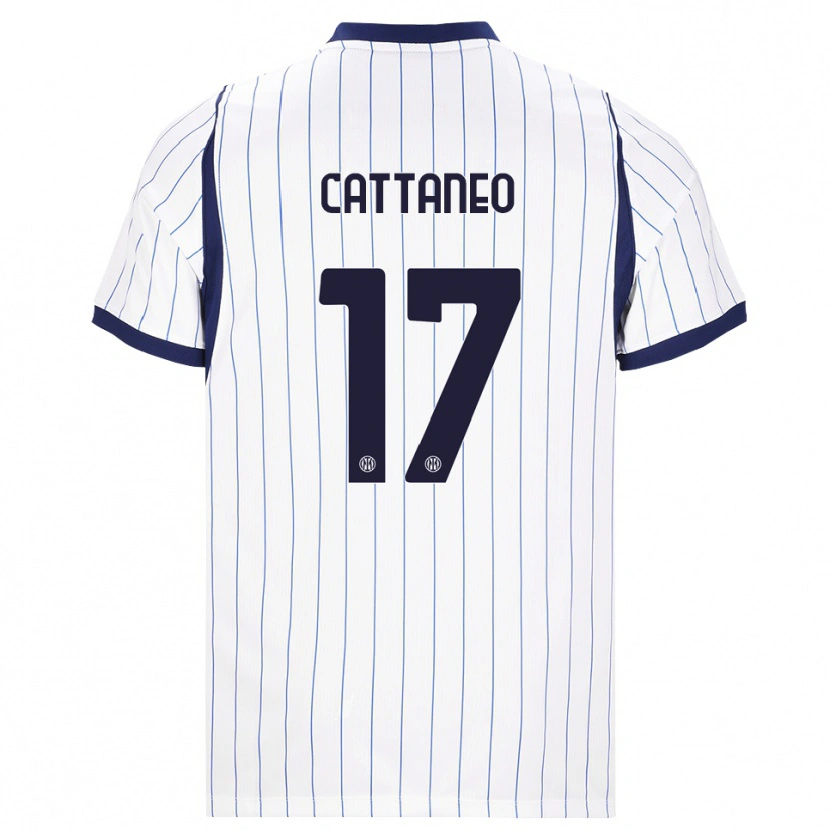 Danxen Kvinder Filippo Cattaneo #17 Hvid Marineblå Udebane Spillertrøjer 2026/27 Trøje T-Shirt