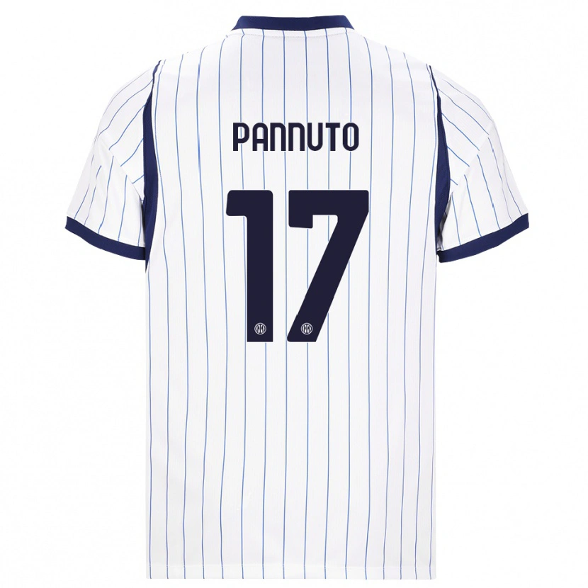 Danxen Kvinder Mattia Pannuto #17 Hvid Marineblå Udebane Spillertrøjer 2026/27 Trøje T-Shirt