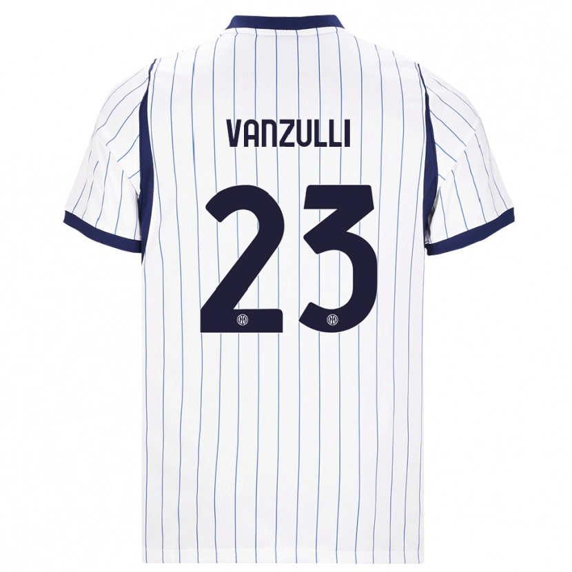 Danxen Kvinder Marco Vanzulli #23 Hvid Marineblå Udebane Spillertrøjer 2026/27 Trøje T-Shirt