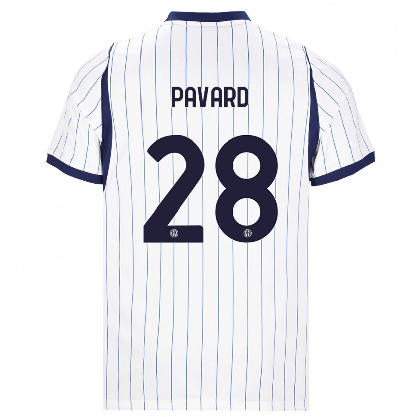 Danxen Kvinder Benjamin Pavard #28 Hvid Marineblå Udebane Spillertrøjer 2026/27 Trøje T-Shirt