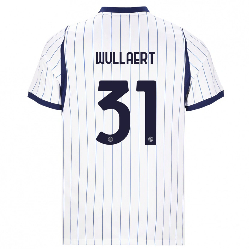Danxen Kvinder Tessa Wullaert #31 Hvid Marineblå Udebane Spillertrøjer 2026/27 Trøje T-Shirt
