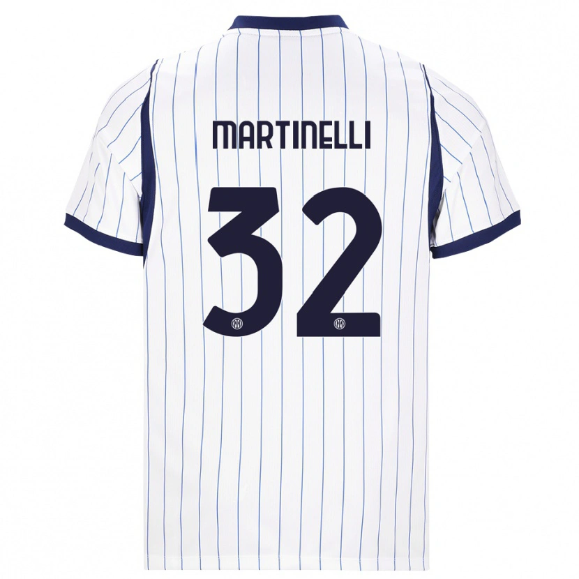 Danxen Kvinder Matilde Martinelli #32 Hvid Marineblå Udebane Spillertrøjer 2026/27 Trøje T-Shirt