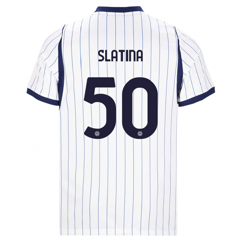 Danxen Kvinder Duje Slatina #50 Hvid Marineblå Udebane Spillertrøjer 2026/27 Trøje T-Shirt