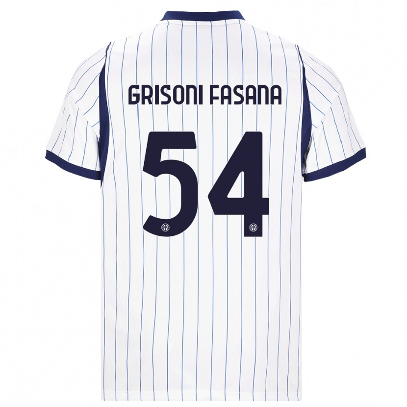 Danxen Kvinder Marco Grisoni Fasana #54 Hvid Marineblå Udebane Spillertrøjer 2026/27 Trøje T-Shirt