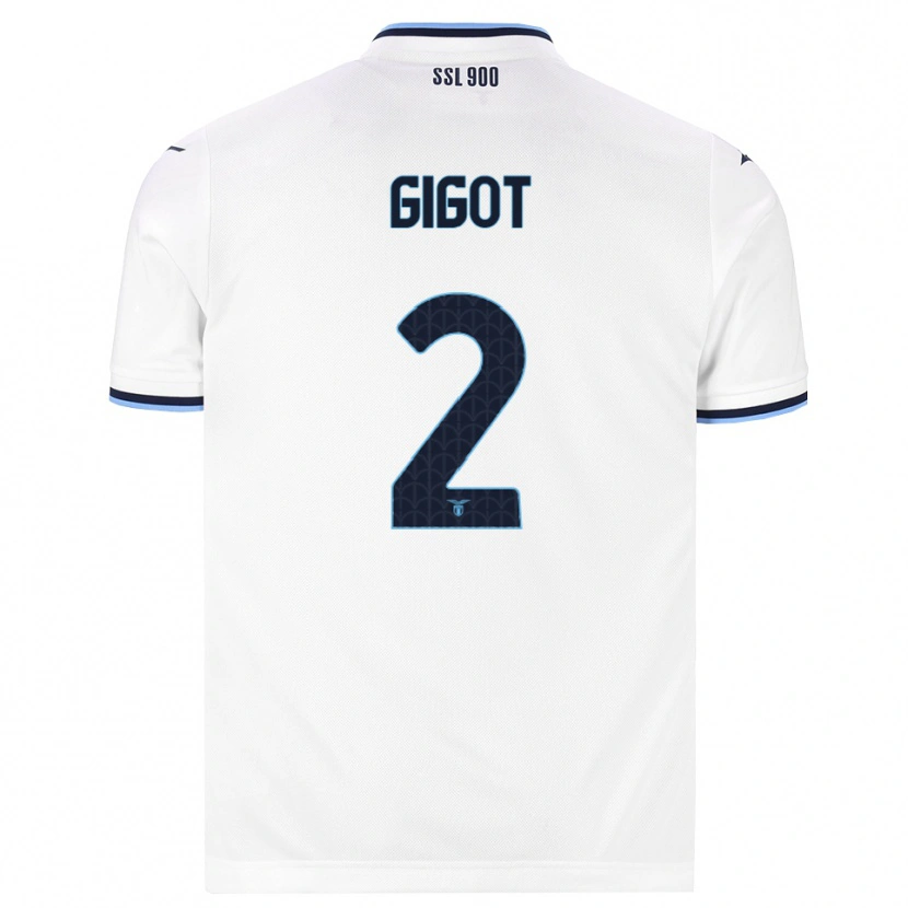 Danxen Kvinder Samuel Gigot #2 Hvid Marineblå Udebane Spillertrøjer 2026/27 Trøje T-Shirt