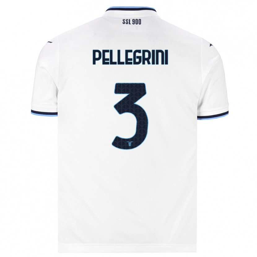 Danxen Kvinder Luca Pellegrini #3 Hvid Marineblå Udebane Spillertrøjer 2026/27 Trøje T-Shirt