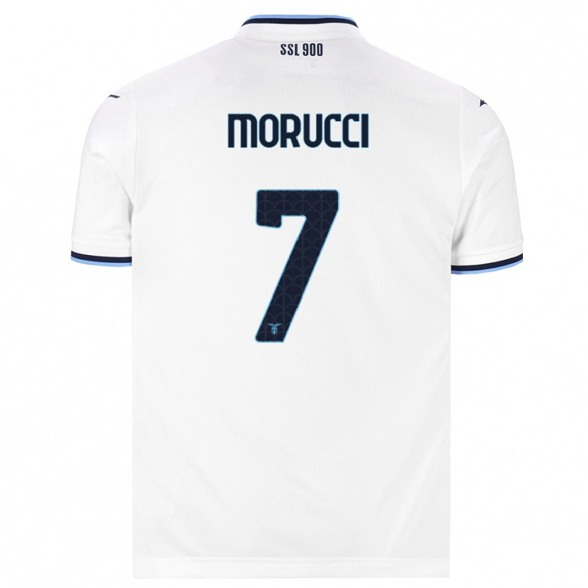 Danxen Kvinder Alessandro Morucci #7 Hvid Marineblå Udebane Spillertrøjer 2026/27 Trøje T-Shirt