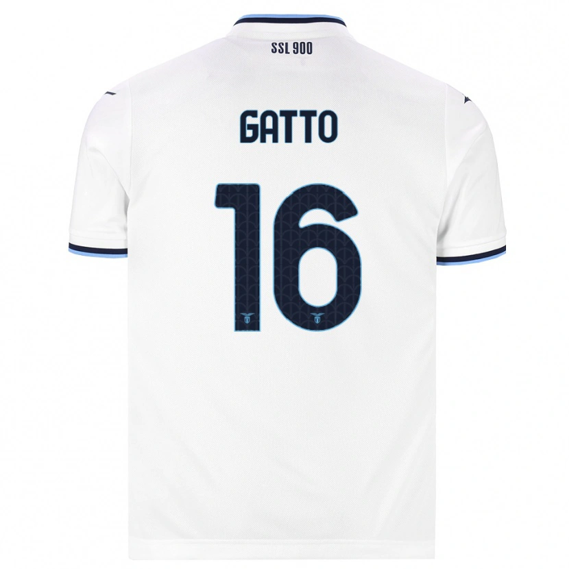 Danxen Kvinder Francesco Gatto #16 Hvid Marineblå Udebane Spillertrøjer 2026/27 Trøje T-Shirt